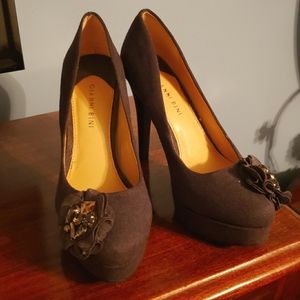 Rhinestones Grey Heels